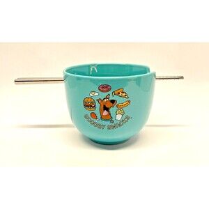 Silver Buffalo Scooby-Doo Ceramic Ramen Noodle/Rice Bowl w/ Silver Chopsticks